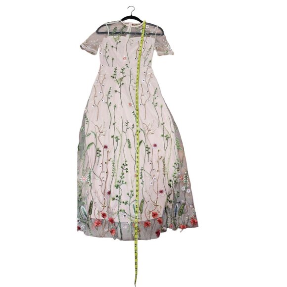 JJ'sHouse Elegant Pink Embroidered Maxi Dress Women’s Formal Gown Floral S - Picture 11 of 13